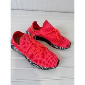 adidas Deerupt Runner Turbo Lace Up Mens Pink Sneakers Running Men's Size 10
